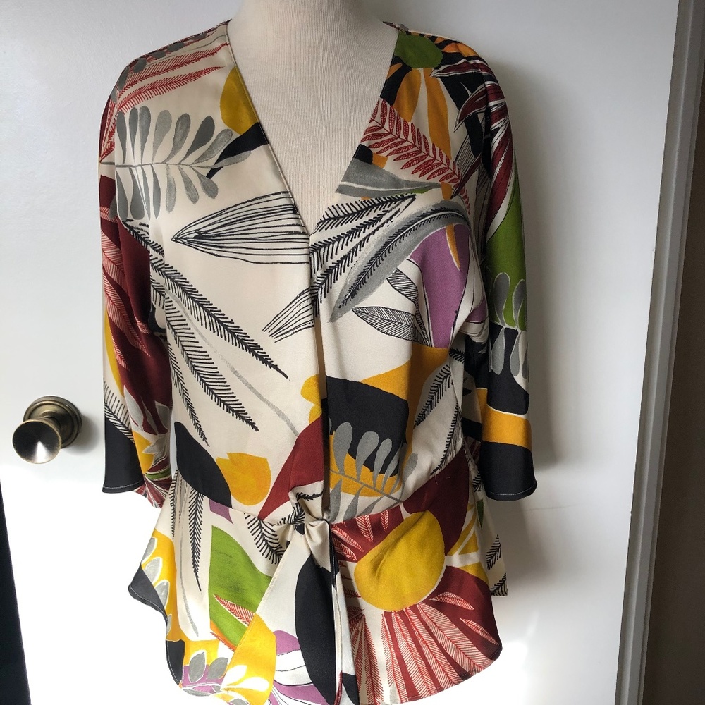 Zara Multicolour Print Top, Size Small